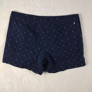 Nautica Shorts Womens Size 14 Anchor Chino Blue Casual Summer Shortie Bottoms